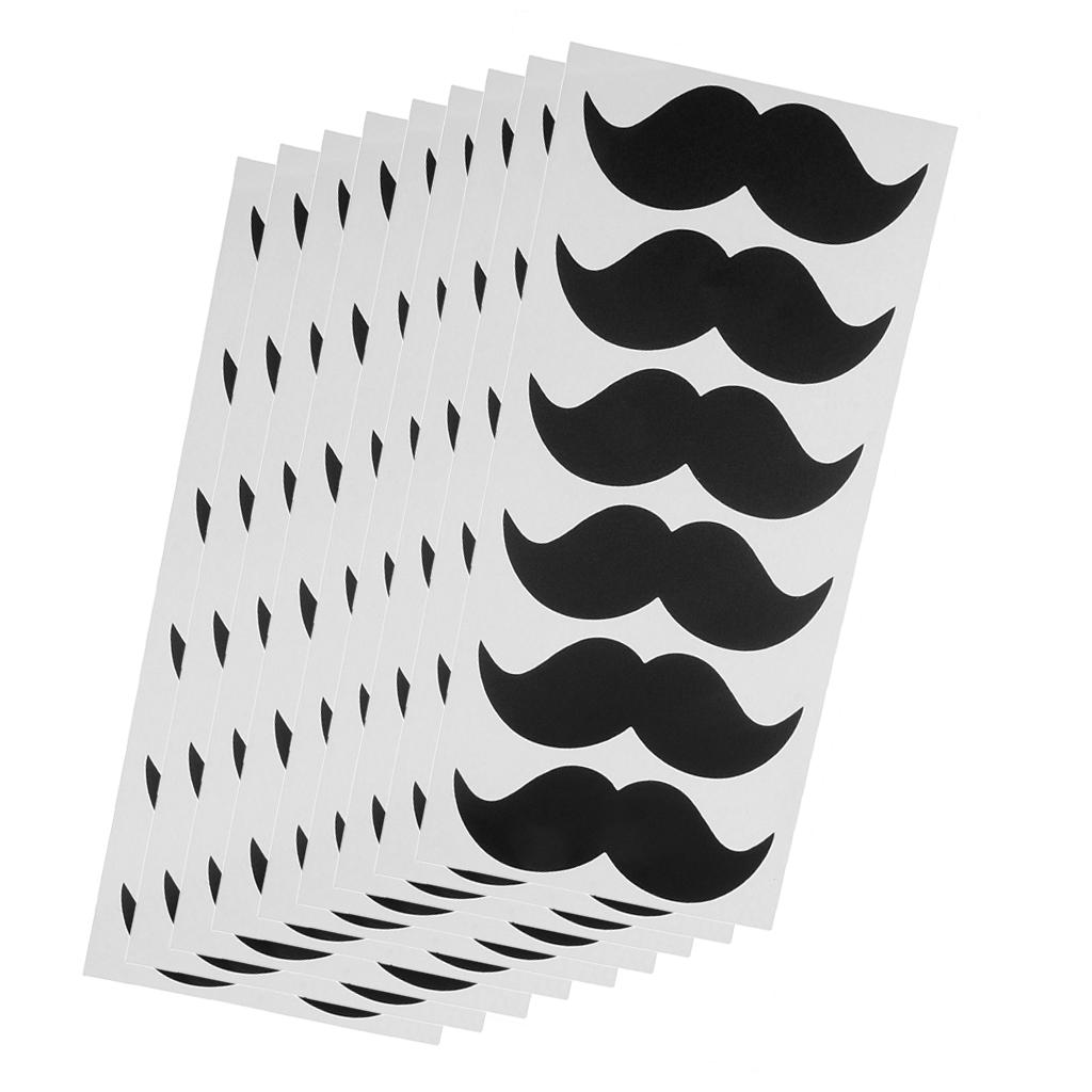 54pcs Funny Black Mustache Decal Stickers