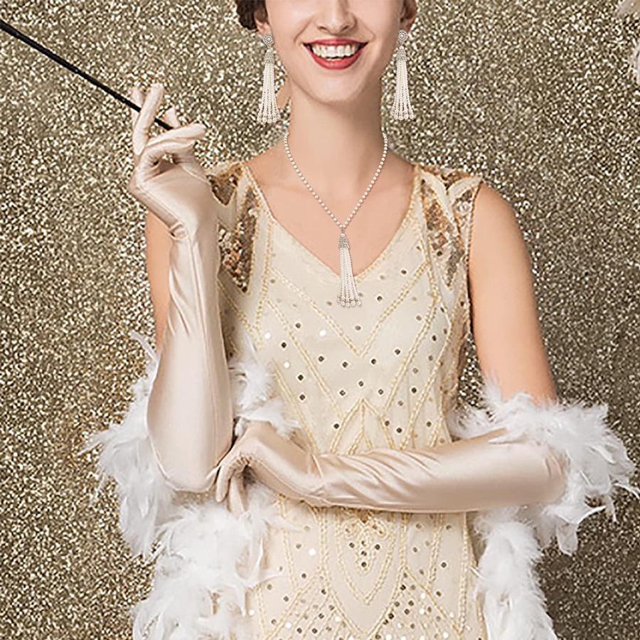 2024 Women's Fashion: Tassel Pearl Necklace & Long Earrings Set