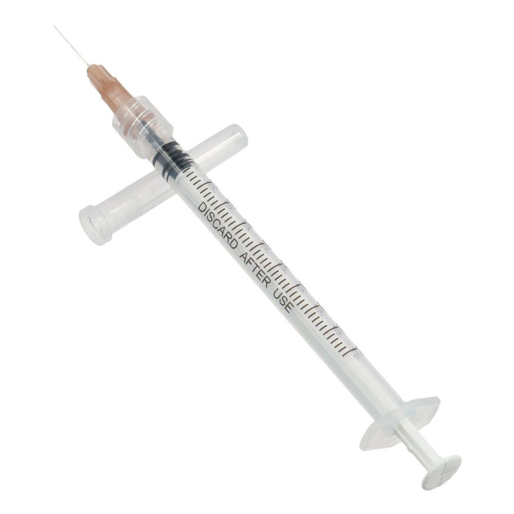 20Pack 1ml/cc Disposable Plastic Sterile Syringes with 25Ga Cap, for Scientific Labs, Industrial Adhesives, Individually Package