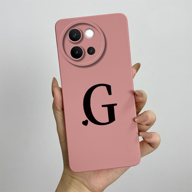 For Vivo V40 Lite Case 2024 Cute Letters Shockproof Capa Liquid Silicone Back Protector Phone Cover For Vivo V40 Lite 5G Bumper