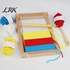 Small Weaving Loom Wooden Kit for Kids, Knitting with 2 Shuttles, 4 Yarn Rolls of Yarn, DIY Tapestry Weave Frame Adult and Beginners