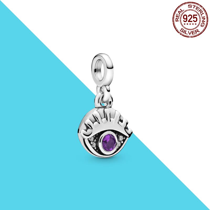 925 Silver Me Series Eye Medallion Pendant Charms for Bracelet Necklace DIY Link Earring Styling Two-ring Connector Jewelry