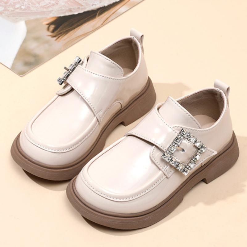 New Girls Princess Leather Shoes Fashion British Style Children School Black Flat Shoes Spring Autumn Kids Dress Mary Jane Shoes