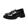 Black Small Leather Shoes Women's Single Shoes Autumn New Spring and Summer One-pedal Retro Platform Shoes