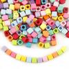100-Pack Acrylic Square Beads: Solid Color, Large Hole for DIY Colorful Beading Projects