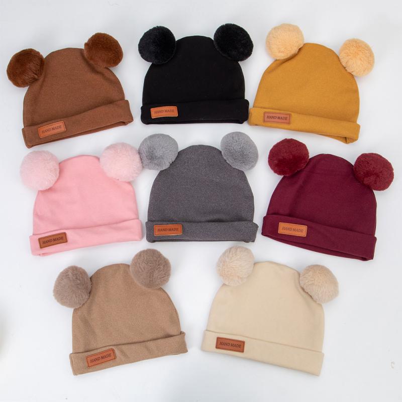 Wolle Baby Mütze Hut Herbst Winter Baby Mütze für Mädchen Jungen Bommel Kinder Hut Säugling Motorhaube Kleinkind Zubehör 1-3y