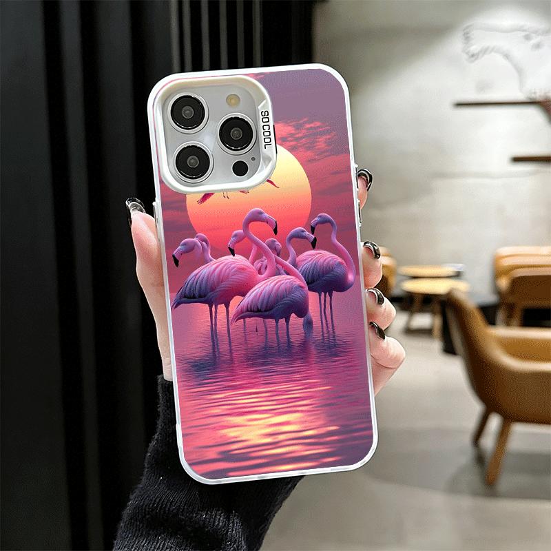 Pink Red Dreamy Flamingo Shockproof Phone Case for iPhone 17 Air 16 16E 15 Pro Max 14 Plus 13 Mini 12 Back Cover Anti Fall Funda