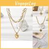 Kreative Einzigartige Herz-Anhänger Halskette Stilvolles Mehrschichtiges Design Für Frauen Modeschmuck