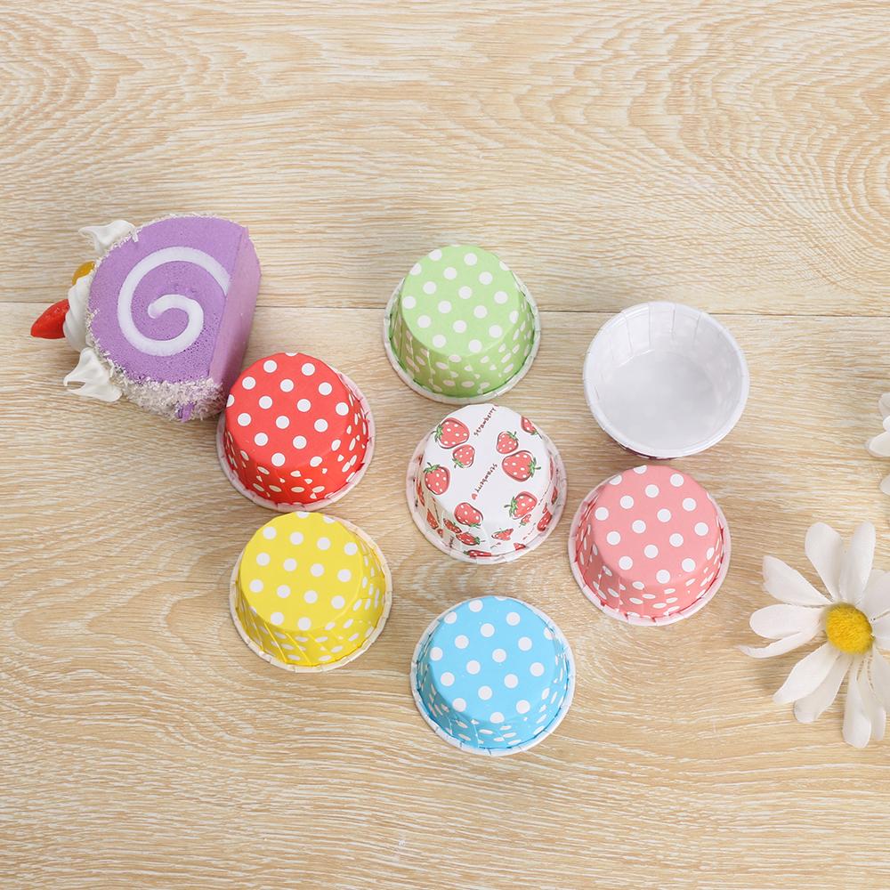 100PCS Colorful Dot Decorate Grease-proof Muffin Cup Pan Case Paper Cupcake Liner Baking Wrapper