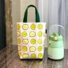 New Japanese and Korean simple canvas portable braised cup bag Internet celebrity belly cup thermos cup bag work hand carry snack bag