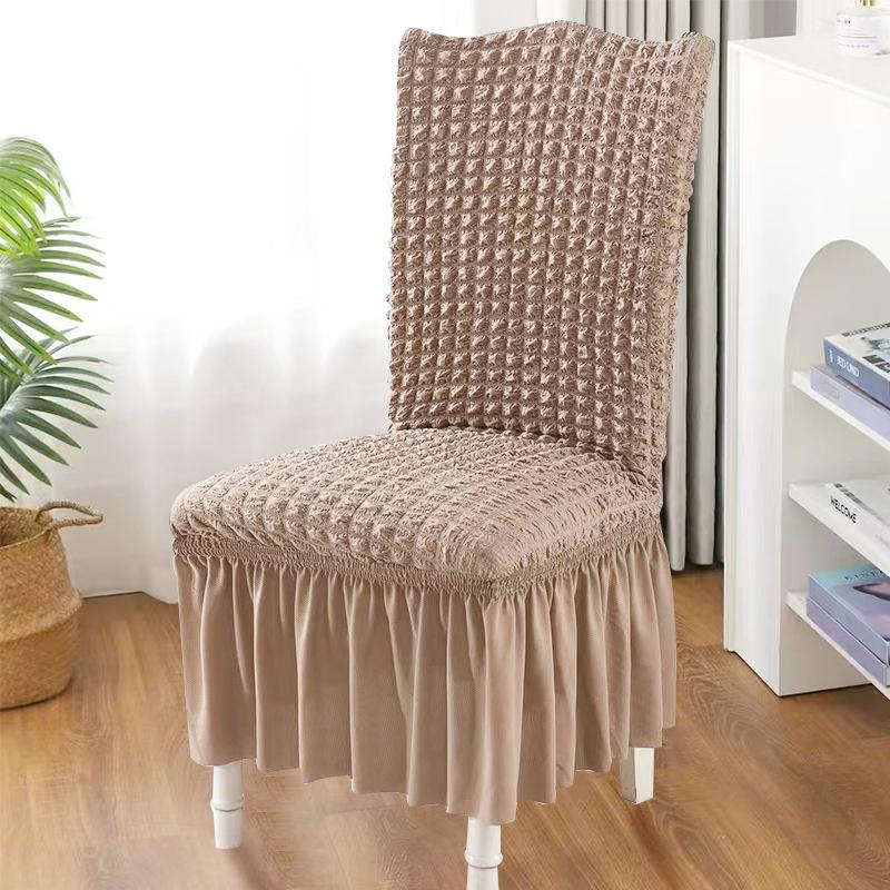 Verdickter dreidimensionaler Seersucker-Stuhlbezug, Spitzenrock, Haushalt, universelles Komplettpaket, elastisch, einteiliges Esszimmer