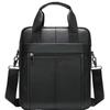 Men's Genuine Leather Vertical Briefcase: Simple Top Layer Cowhide Shoulder & Crossbody Document Bag.