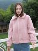 Granular Plüsch Damen Herbst und Winter Mantel Kunstpelz Jacke Rosa