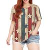 Women's Large Size T-Shirt Casual Tie-dye Round Neck Short Sleeve Top