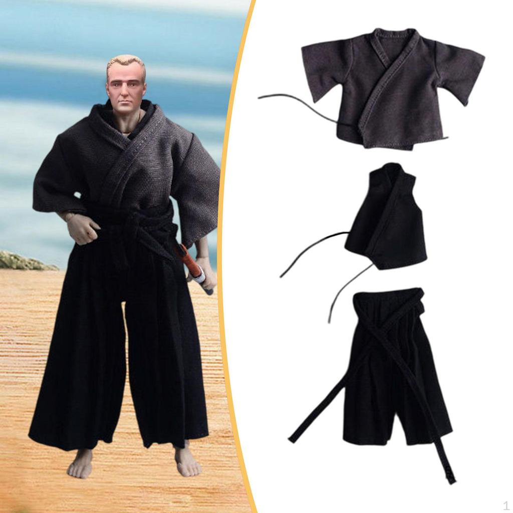 1/ Doll Costume for Figurine, Samurai Uniform, Miniature Clothes 15cm Male Dolls