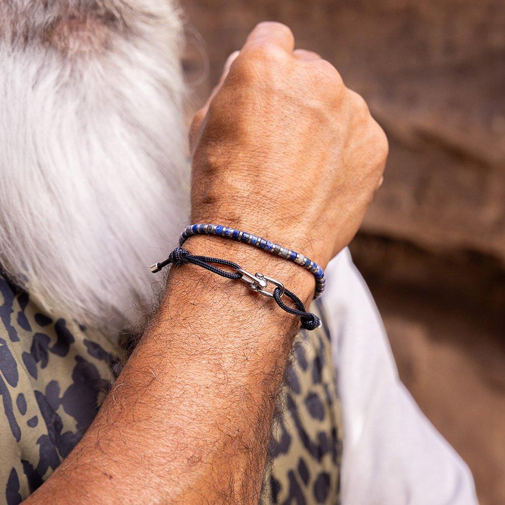 Pig & Hen Dunting Dean Bracelet - Navy x Silver