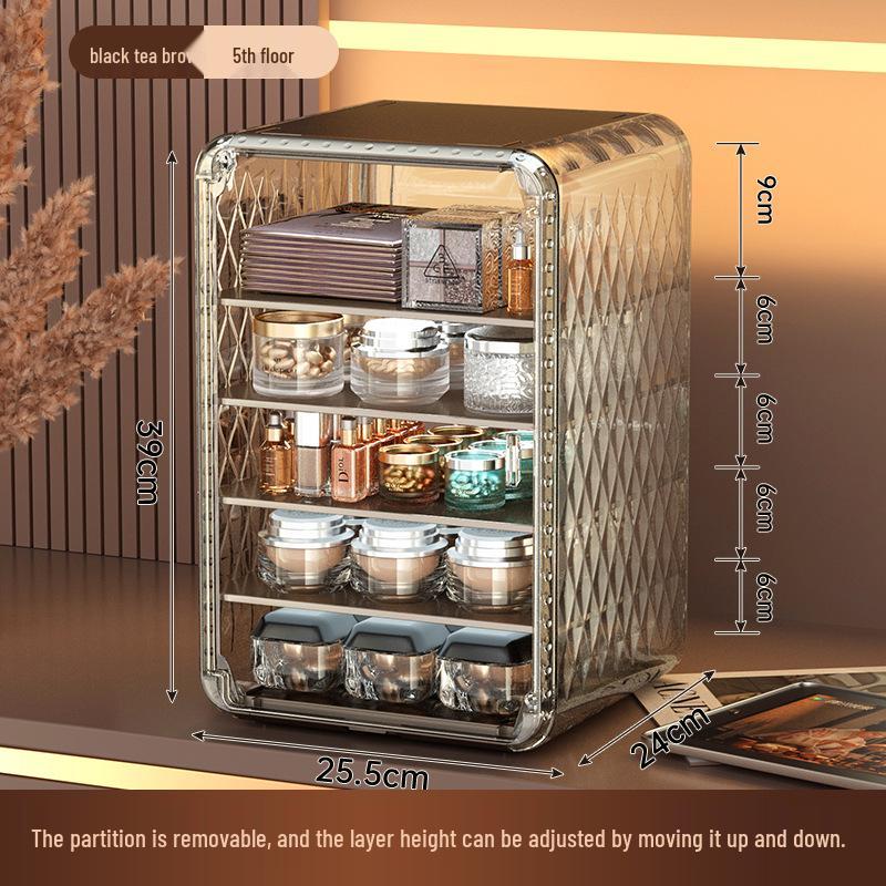 Transparent Dustproof Cosmetic Storage Box for Skincare and Makeup