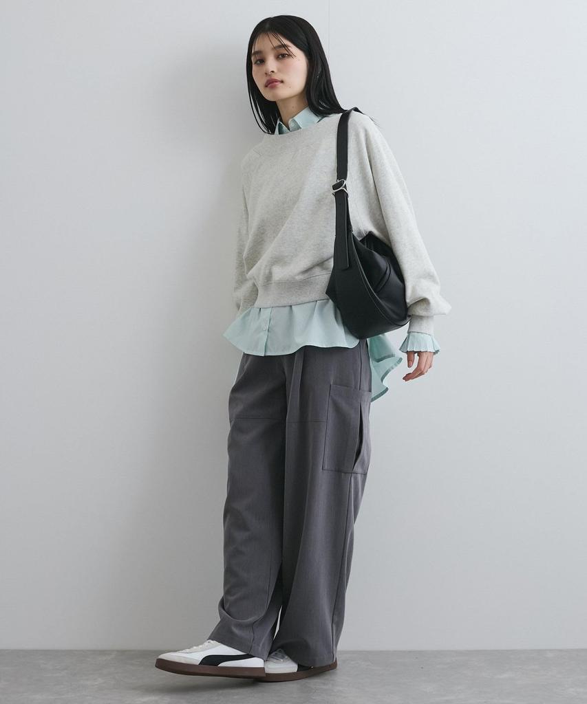 Shoulder Chest Embroidered Sweatshirt Natural Color F [BIS] 2-Way One-Off Pullover, Women's, BVM15140, (16),