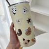 New Cartoon Coffee Cup Large Capacity Stainless Steel Vacuum Water Bottle Animals Drinking Insulated Straw Cup Gifts