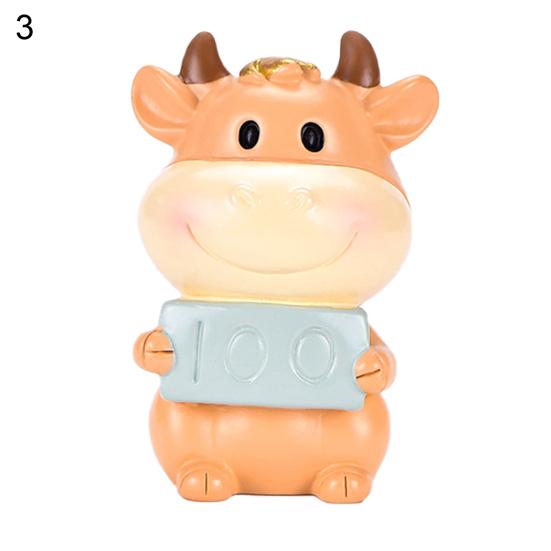 Śliczny złoty wół ozdoba żywica DIY figurki zwierząt dekoracja na biurko samochodu prezent