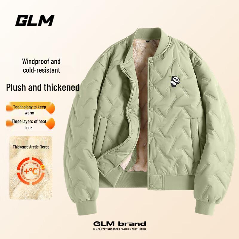 

GLM Men s Winter Fleece-Lined Padded Baseball Jacket XL