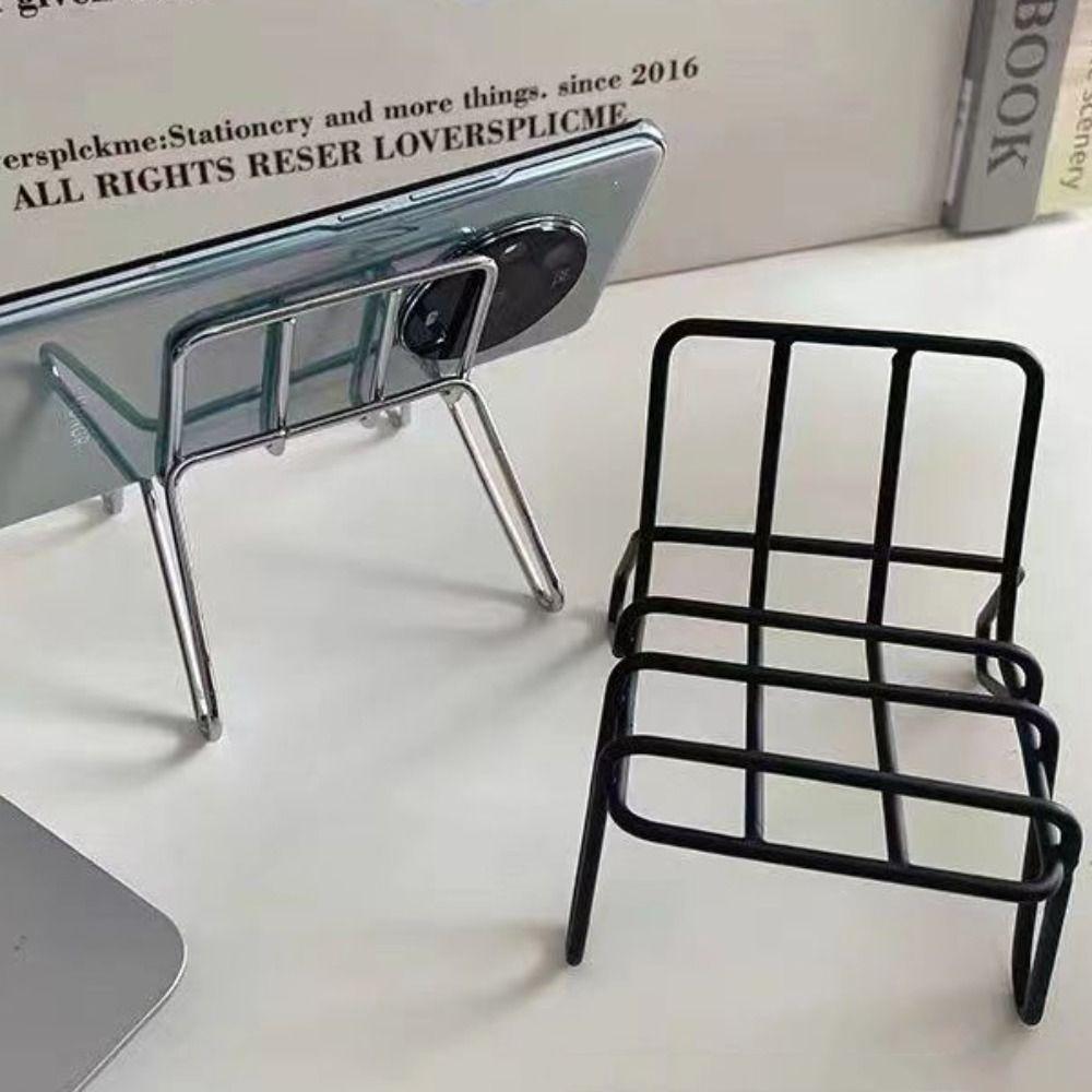 Mental Desktop Phone Chair Stand Chair Shape Hone Holder Stand Vertical Mobile Phone Holder  Car