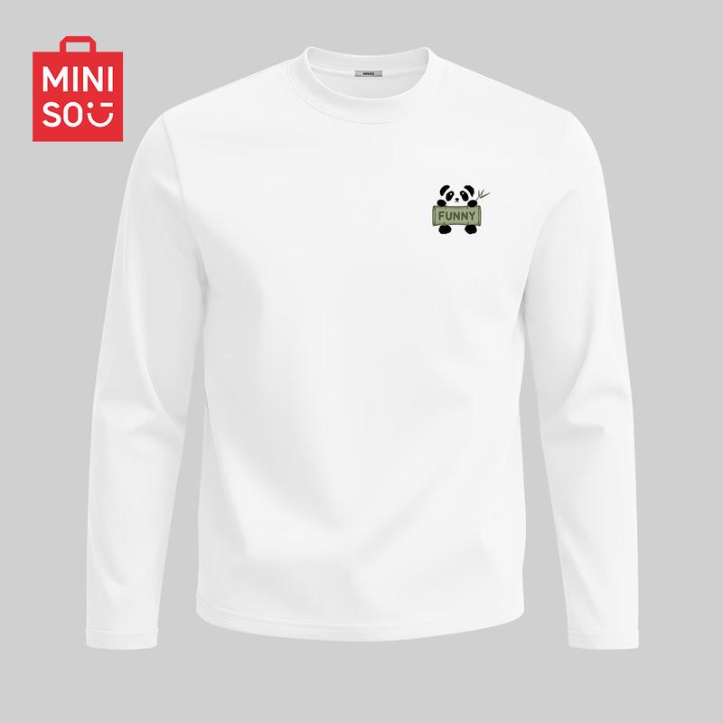 MINISO Men's Pure Cotton Long Sleeve Casual Tee