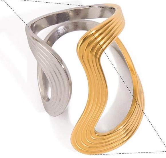 Wholesale High End Waterproof Three-dimensional M Letter Hollow Stainless Steel Finger Ring Trendy for Women Personalize Jewelry