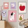 Funny Panda Mouse Tiger Sheep Dog Pear Apple Poster Animal Nursery Prints Canvas Painting Wall Art Pictures for Kids Room Decor