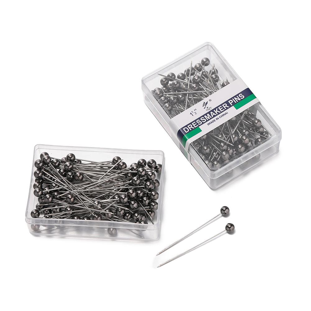 

100Pcs/Box Stainless Steel Round Pearl Head Needles Stitch Straight Push Sewing Pins For Dressmaking DIY Sewing Tool Positioning чёрный