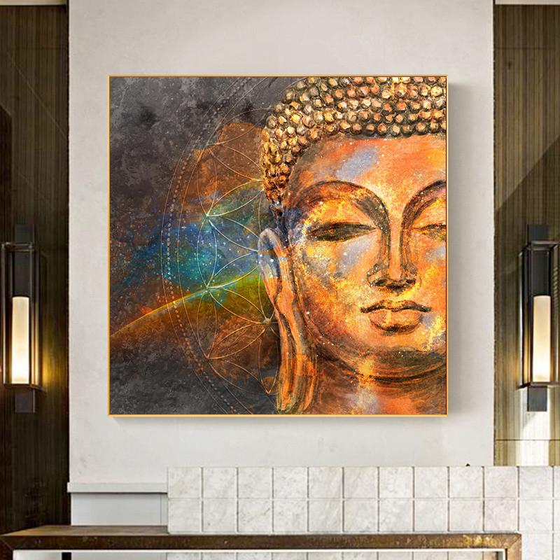 

Картина на холсте с изображением Будды, настенное искусство, современные картины с изображением Будды на стене, буддийские постеры и принты для декора стен в гостиной, Quadro 20x20cm No Framed