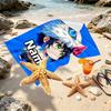 Personalisierbares Strandtuch mit Demon Slayer Aufdruck und individuellem Namen, für Reise, Camping, Strandparty, Heimdekoration, Geburtstagsgeschenk für Familie & Freunde