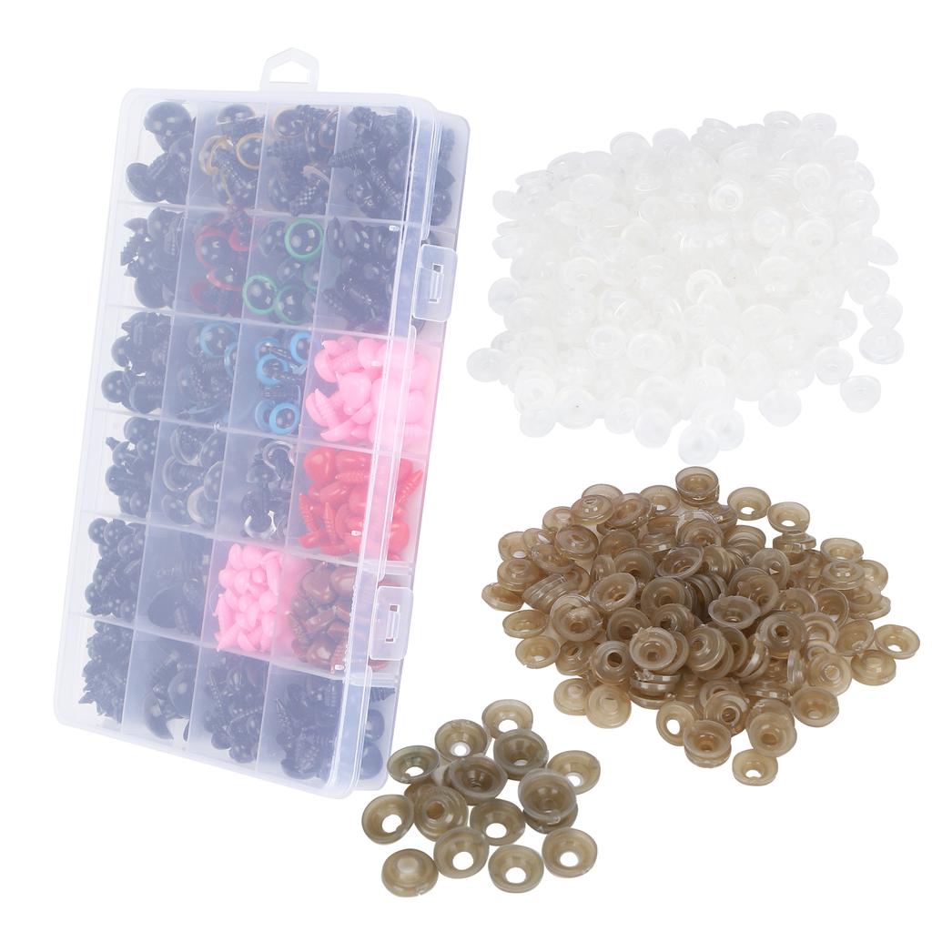 460Pcs Doll Eyes and Noses Plastic Resin Colorful MultiSize Plush Toy Face DIY Supplies