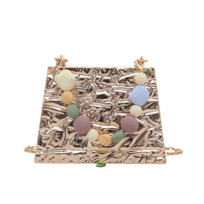 Acrylic bag women's 2025 new European and American fashion ice crack shoulder bag small fragrant wind beaded portable box bag