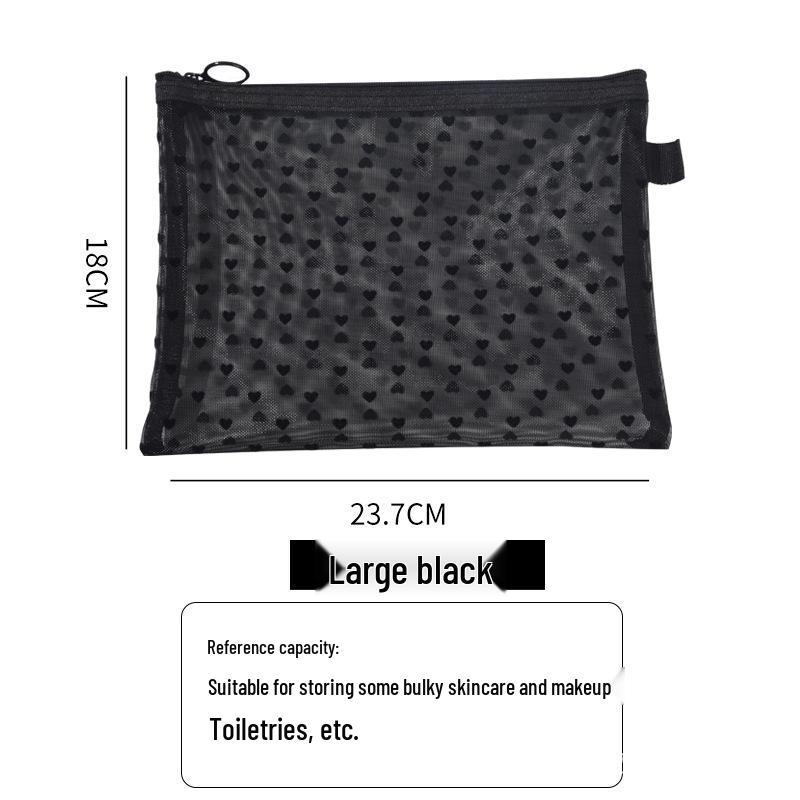 Large Capacity Transparent Mesh Cosmetic and Toiletry Bag - Portable Travel Storage