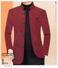 Men's Ethnic Style Woolen Stand-Up Collar Jacket - Business Casual, Warm Winter Wear for Middle-Aged Dads
