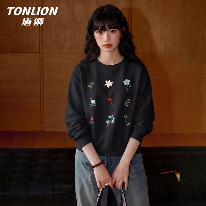 Женский свитшот TonLion с круглым вырезом и цветочным принтом XL
