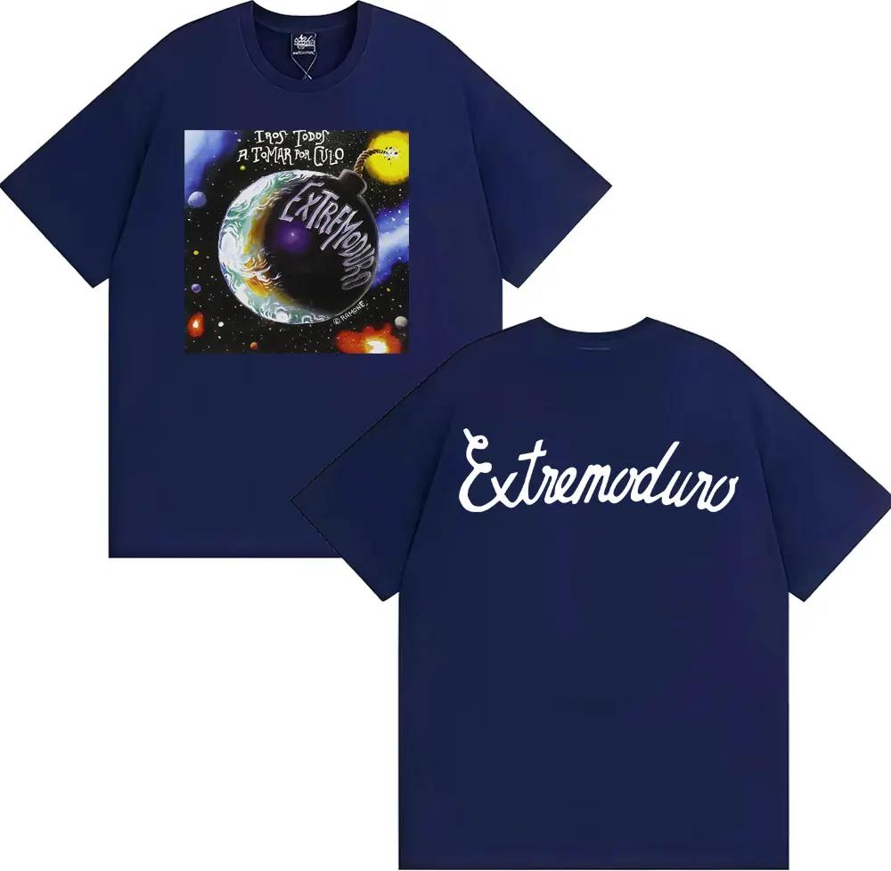 Rock Band EXTREMODURO's Tour Printed Men's T-shirt, Casual and Trendy Street T-shirt, Casual Pure Cotton Short-sleeved T-shirt