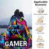 1pc Game Controller Printing Lightweight Flannel Blanket, Comfortable and Warm Blanket, for Camping Sofa Bed and Couch Office, in All Seasons