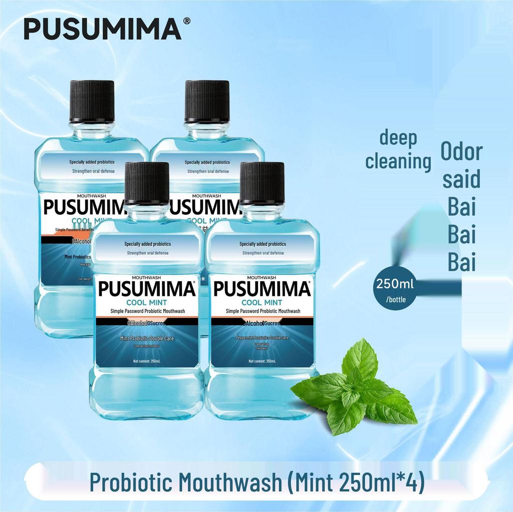 Minty Probiotic Antibacterial Mouthwash: Fresh Breath, Long-Lasting, Sugar-Free, Portable.