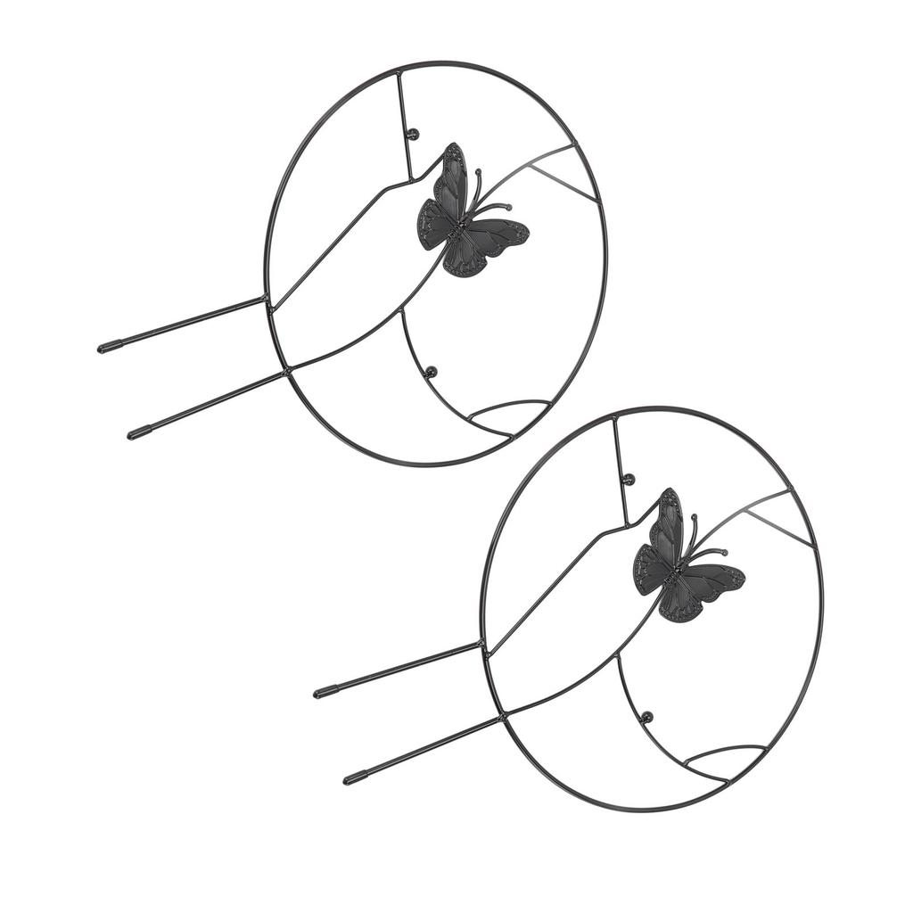 2PCS Flower Plant Support Stand Iron Climbing Frame for Home Garden Round Design