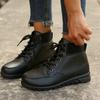 Women's Lace-Up Boots with Heel British Short Boots