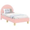 Kids Bed Frame with Headboard Pink 70 x 140 cm Boucle