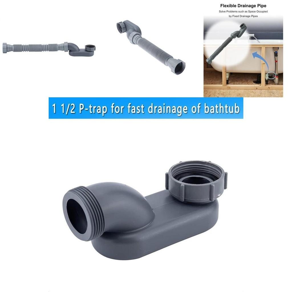 1/2 P Adjustable Bathtub Drain Pipe With Sealant Tape For Shower Room And Bath Tub Drainage