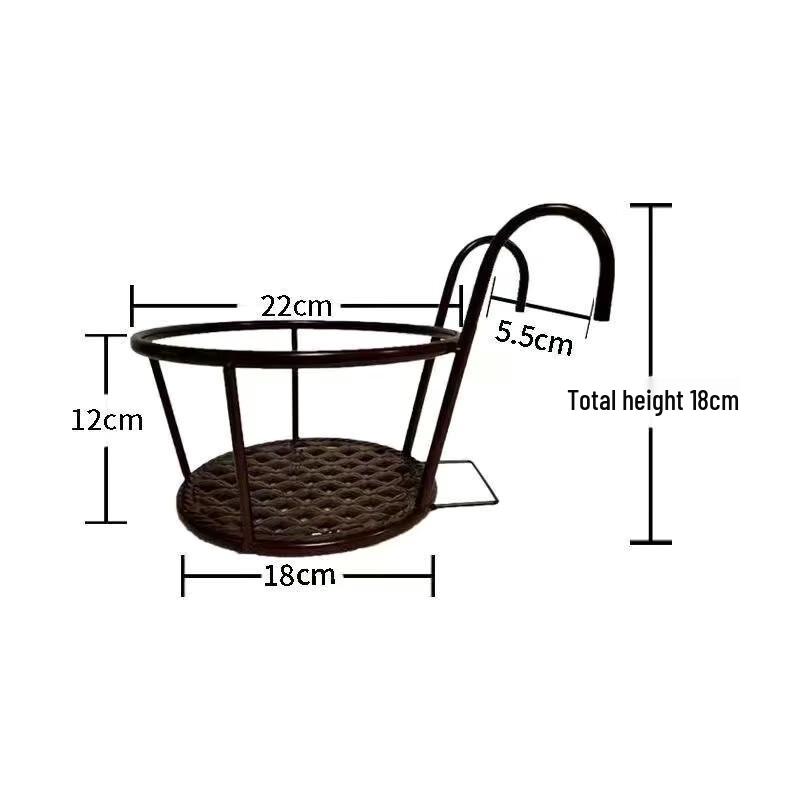 Thickened Iron Balcony Railing Hanging Flower Pot Rack