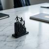 3D Printed Climbing Together Statue, Modern Minimalist Abstract Climbing Sculpture, Matte Black Desk Art Statue, for Desktop Office Decor