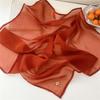 Transparent Cotton Linen Scarves Solid Color Square Handkerchief Elegant Small Square Scarf  Beach