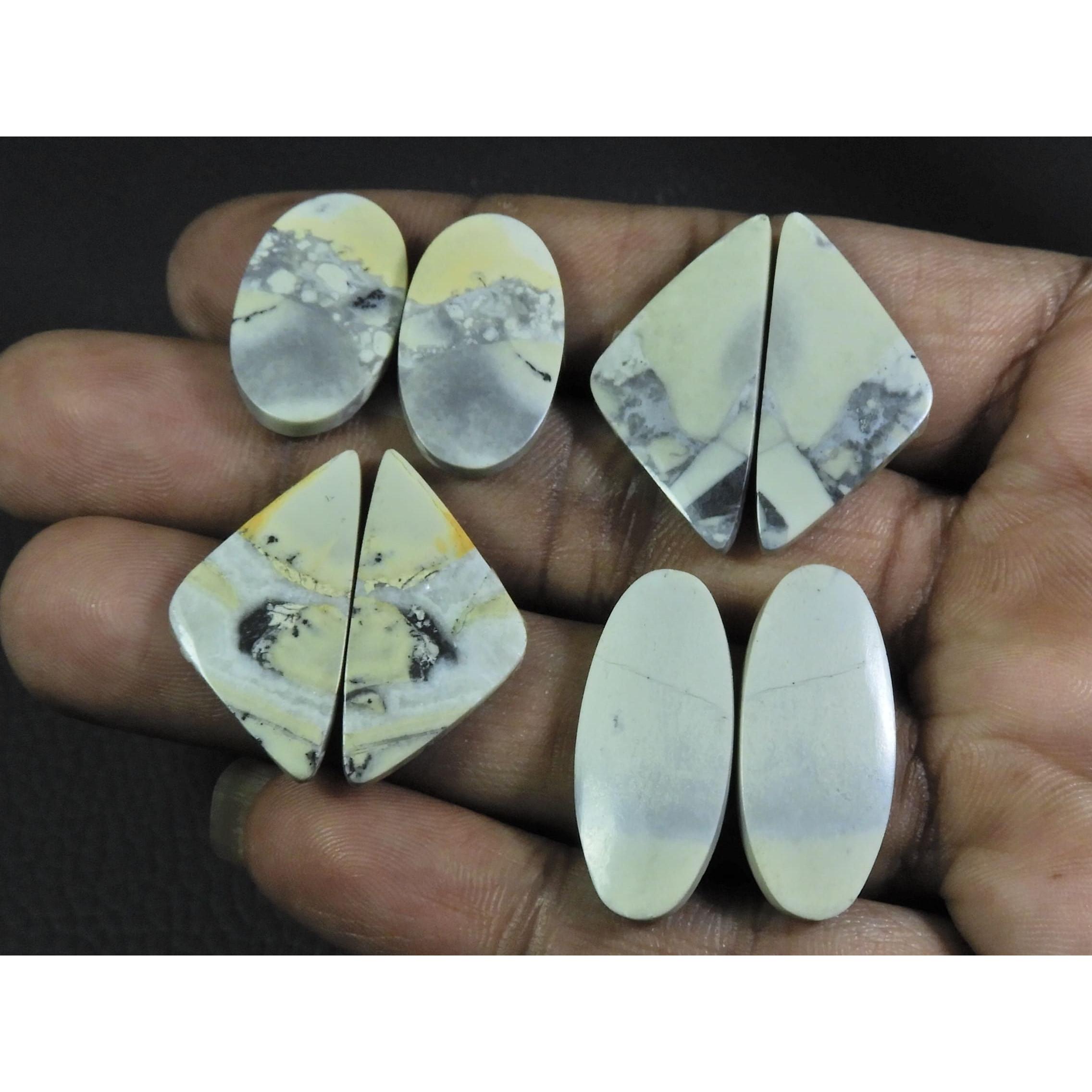 

22-27 мм Натуральная Малингано Яшма Подобрана Пара Необычный Свободный Драгоценный Камень Лот 4 Пары A-623