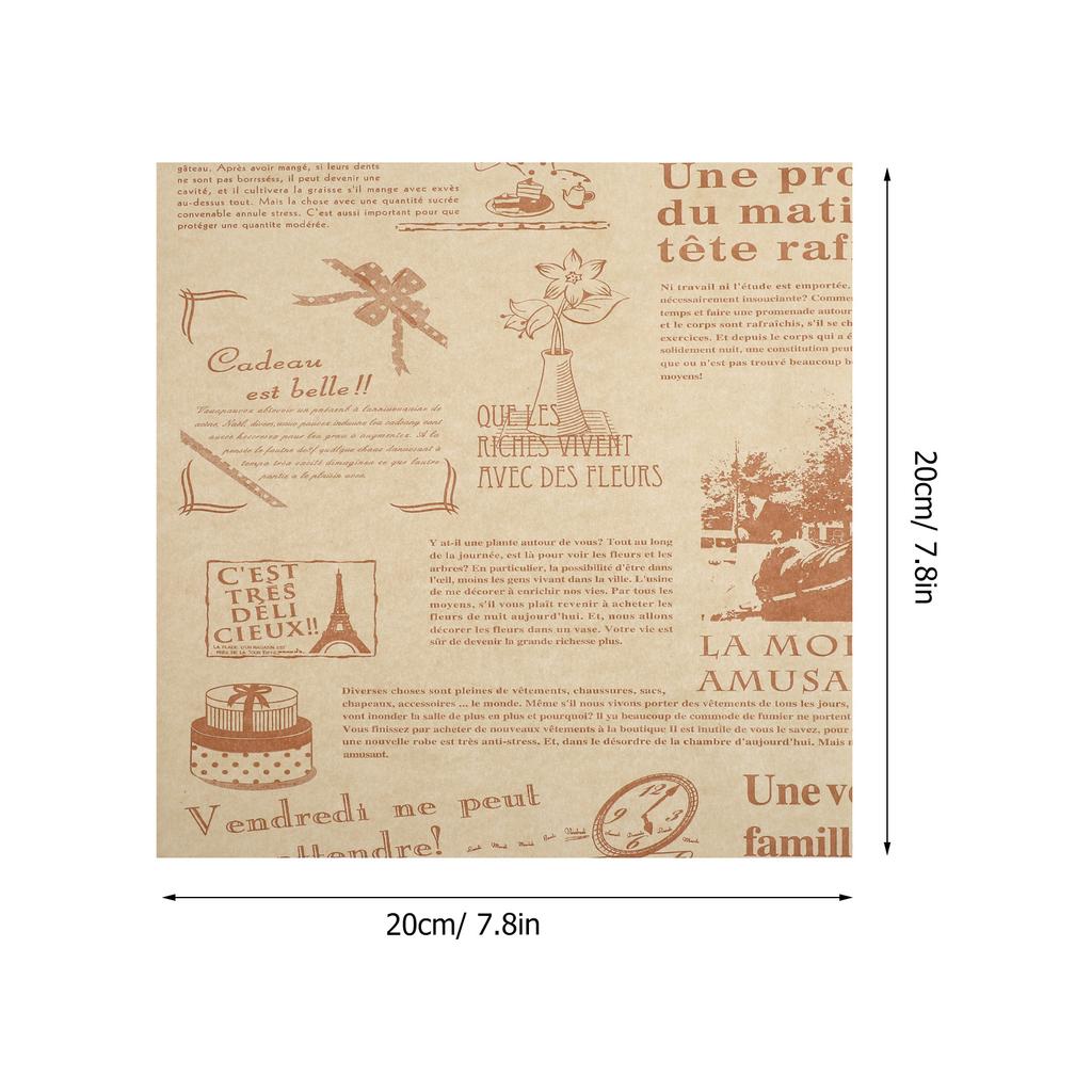 200 Pcs Silicone Paper Roll Liner Greaseproof Fryer Pad for Bread Non-stick Baker Papers Food Baking Cake