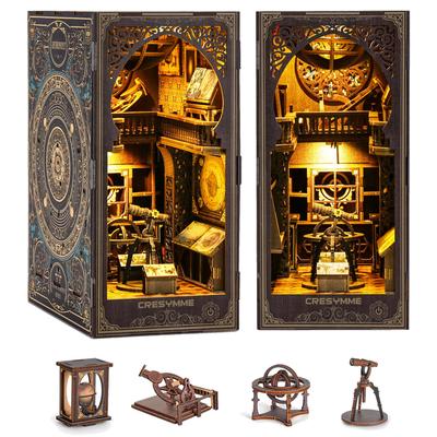 CRESYMME Miniaturhaus Puppenhaus Buch Nook Kit Holz DIY 3D Hobby Handarbeit (Astronomisches Museum)